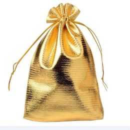 100Pcs lot Gold Color Jewelry Packaging Display Pouches Bags For Women DIY Fashion Gift Craft W38267d