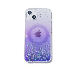 Gradient Glitter Magnetic Clear Case for Iphone 15 14 12 13 11 Pro Max X XS XR Silicone TPU Back Cover Support Transparent Wireless Charging Cases Factory