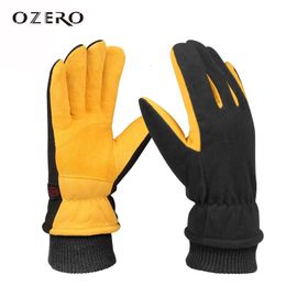 OZERO Winter Warm Gloves Deerskin Water Resistant Windproof Ski Glove For Driving Cycling Hiking Snow Skiing Men Women 8008 231222