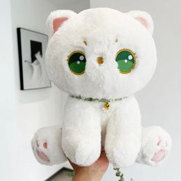 Cute White Cat Plush Toy Stuffed Animals Cat Luminous Soft Doll Kids Toys Christmas Birthday Gift 231222