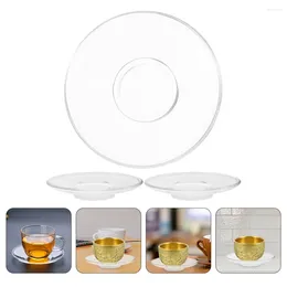 Cups Saucers 3 Pcs Saucer Coasters Glass Tea Table Decorations Teacup Small The Dish Decorative Mat