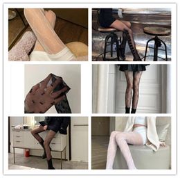 B Pairs Tights show star with thin letter stockings flocking sexy pantyhose black silk antiskid9507349