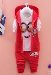 Autumn Baby Girls Boys Minion Suits InfantNewborn Clothes Sets Kids VestT ShirtPants 3 Pcs Sets Children Suits6043269