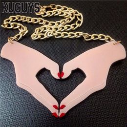 Acrylic Finger Large Pendant Necklace for Women Fashion Acrylic Jewelry2908