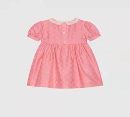 kid girl summer flower dresses wedding fashion designer set 100150cm boutique girl whole pink toddler colors cloth cotton mat7141779