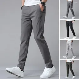 Men's Pants Mid-rise Waist Men Casual Trousers Quick-dry Breathable With Pockets For Spring Autumn Loose Sweatpants