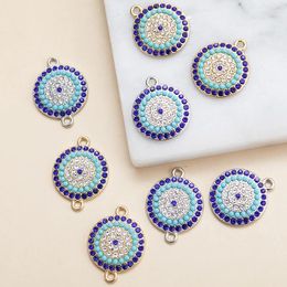 Charms 10pcs/lot Mixed Rhinestone Eye Pendant Connector DIY Necklace Bracelet For Jewellery Making Accessories