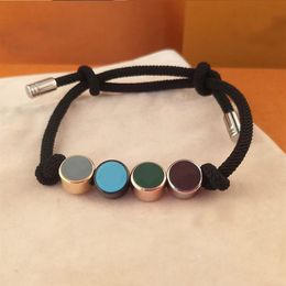 2022 New Chain V Letter charm bracelet designer Colour Enamel 4 Circles Adjustable Men and Women Bracelets Classic Luxury Jewellery G303L