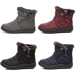 designer warm ladies snow boots light cotton women shoes black dark red blue grey winter ankle booties outdoor sports sneakers