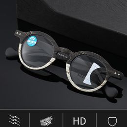 Sunglasses Retro Wood Grain Progressive Multi-focus Reading Glasses Men Women Anti-blue Light Far And Near 1 0 1 5 2 0 To 4 0Sungl306B