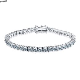Custom wholesale ice out Diamond vvs Moissanite 3mm 0.1ct tennis chain Bracelet 925 Sterling Silver men Women fine Jewellery