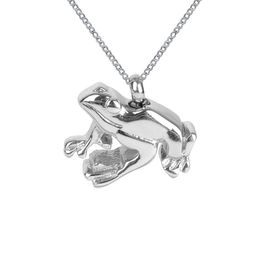 Cremation Jewellery Glossy Frog Urn Necklace Memorial Ash Keepsake Pendant With Gift Bag Funnel and Chain2756