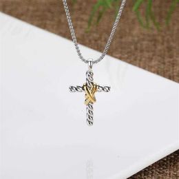 Pendant Necklaces Dy Necklace Sliver Fashion Jewellery Cross X Designer Diamond Garnet Onyx Men BlueTopaz Amethyst Petite High End W224b