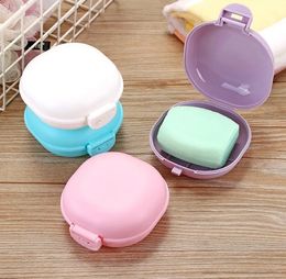 Plastic Travel Soap Box Simplicity Candy Color Storage Boxes Portable Soaps Dishes With Lid 5 Colors 515Q