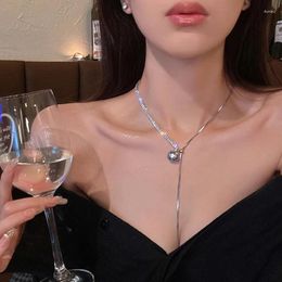 Pendant Necklaces Fashion Autumn Winter Pearl Long Chain Necklace For Women Stainless Steel Sweater Wedding Jewelry Gifts