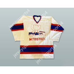 Custom WOODSTOCK 94 WHITE HOCKEY JERSEY NEW Top Ed S-M-L-XL-XXL-3XL-4XL-5XL-6XL