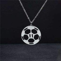 Pendant Necklaces Football Stars Personalized Jersey Number Necklace for Fan Choker Stainless Steel Collier Femme Gothic Custom Jewelry 230707