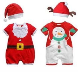 Christmas Baby Clothing High Quliaty Embroidery Baby Christmas Romper With Cpas 024M Toddler Infant Jumpsuits 6pcslot WD2621267359