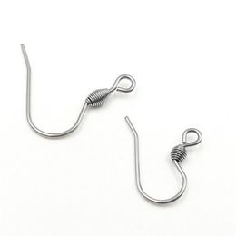 200pcs lot Surgical Stainless steel covered Silver plated Earring Hooks Nickel earrings clasps for DIY Findings Whole247j
