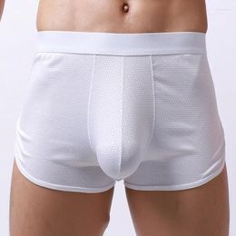 Underpants Mid-waist Mens Boxer Breathable Mesh Youth Home Pants Underwear