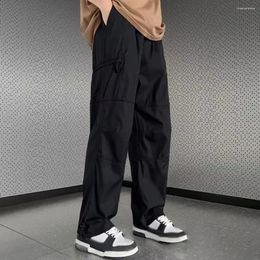 Men's Pants Solid Colour Loose Streetwear Wide Leg With Multi Pockets Soft Breathable Fabric For Casual Comfort Style