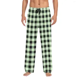 Men's Sleepwear Home Pants Soft Comfortable Joggers Sweatpants Color Plaid Pajama Casual Straight Bottoms Baggy Pantalones Home-Wear