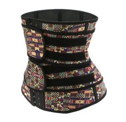 Latex Fabric Waist Trainer Girdle African Print Sauna Sweat Belts Underwear Corset Cincher Slimming Body Shapers Abdomen Tummy Sha9383602