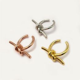 fashion Copper rose Gold silver Accessories Style Fashion Street Shoot Simple Kink Linear Open Ring for woman245L