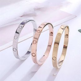 love bangle screwdriver bracelet designs Classic fashion design titanium steel rose gold gemstone bracelets couple male female jew269o