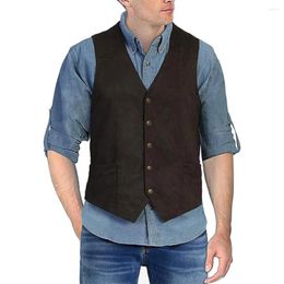Men's Vests Vintage Style Retro Waistcoat For Men Slim Fit Suit Vest Wedding Business V Neck Sleeveless Multiple Color Options