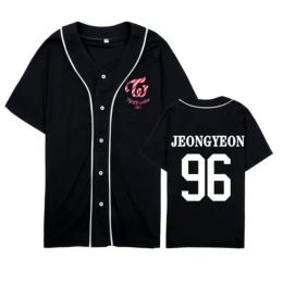 KPOP Twice Merch Baseball Shirt Men Women Unisex Hipster Hip Hop Short Sleeve Baseball Jersey Tee Shirt Street Wear Summer Tops