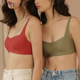 FINETOO Sexy Uneck Bra Seamless Underwear Padded Bralette SXL Wireless Soft Tops Ladies Solid Lingerie 5 Colors 231222