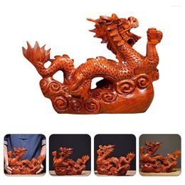 Garden Decorations Dragon Statue Ornament Ornaments Chinese Style Desktop Miniature Craft Figurine Indoor Decor Wooden Animal Office