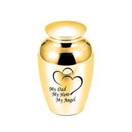 5 Colours Cremation Urns Ashes Keepsake Pets Human Memorial Urn Funeral Urn with pretty package bag - My Dad My Hero My Angel 7193N