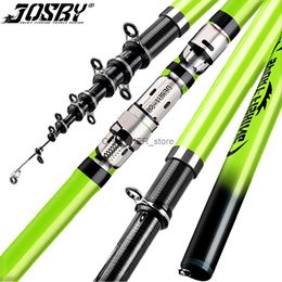 Boat Fishing Rods JOSBY Carbon Fibre 3.6M 4.5M 5.4M 6.3M Spinning Fishing Rod M Power Telescopic Rock Fishing Rod Surf Spinning Carp Feeder RodL231223