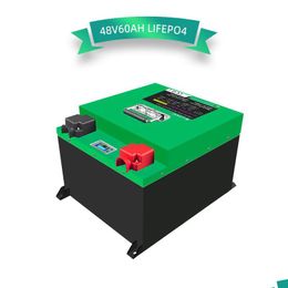 Electric Vehicle Batteries 48V60Ah Lithium Iron Phosphate Deep Cycle Bms 6000 Rv Golf Cart Forklift Rechargeable Battery Drop Delivery Dh9Fk