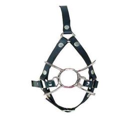 PU leather Adjustable Belt O Ring Open Mouth Gag harness Spider Restraint T783182368