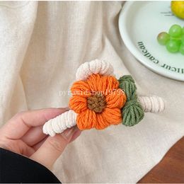 Autumn Winter Plush Flowers Hair Claw Catch Clip Large Colour Female Elegant Hair Clip Woman Hair Accessories Gifts