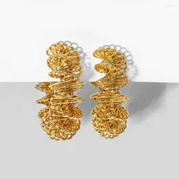 Hoop Earrings Dckazz Luxury Gothic Earring Unique Exaggerated Stainless Steel Gold Colour Drop For Woman Fashion Party Jewellery