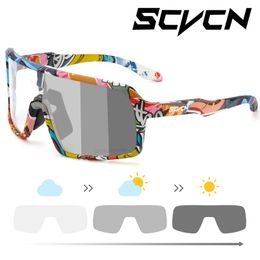 Sunglasses 2022 New Scvcn Men's Photochromic Cycling Sunglasses Women Sports Running Fishing Polarized Goggles Uv400 Mountain Bike Eyewear