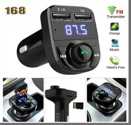 168D 50D X8 FM Transmitter Aux Modulator Bluetooth Handsfree Car Kit Car o MP3 Player with 3.1A Quick Charge Dual USB Car Charger Accessorie4146434