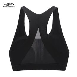 Bags Sport Racerback Bra Mesh Ventilation Yoga Bra Sports Highcoverage Workout Fiess Bra Push Up Plus Size Gym Invigorate Bras Top