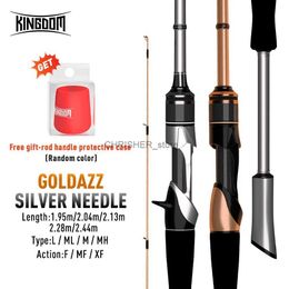 Boat Fishing Rods Kingdom GOLDAZZ Silver Needle Ultralight Carbon Spinning Casting Fishing Rod 1.95m 2.04m 2.13m 2.28m 2.44m 2 Sections L/ML/M/MHL231223