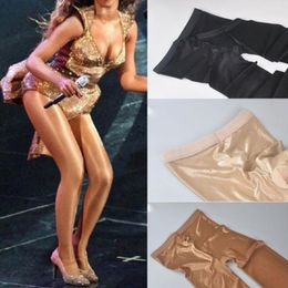 Girls Luxurious shine glossy thigh high stockings 70D oil flashing medias ladies pantyhose collant Black Coffee Grey Khaki7116768