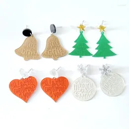 Dangle Earrings Christmas Tree Love Heart Round Acrylic For Women Girls Jewelry