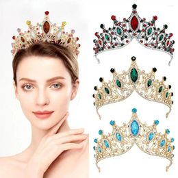 Hair Clips Shiny Baroque Crown Headwear Ornaments Princess Bridal Metal Rhinestone Dress Accessories