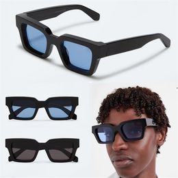 Mens Designer Sunglasses ow40001 Womens Fashion Eyeglasses Luxury Brand All-match Black Square Frame Blue Lens Temple Decoration A278K