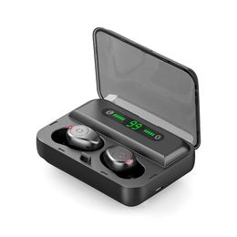 Earphones F95 Wireless Bluetooth Earphones TWS V 5.0 Waterproof Stereo Earbuds Headphones With LED Display Charging Box