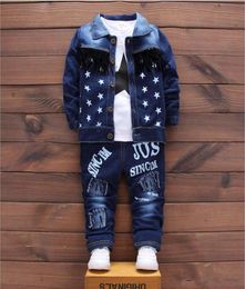 Casual Baby Boys Clothing Set Boys Suits Denim Jeans Coat 3PCS Sets Toddler Clothes Suit Children Clothing Suits7645555