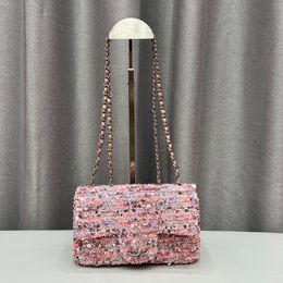 24c Sequin Bag Fashion Womens Sweamd Sack Shiny Серебряная аппаратная металлическая пряжка